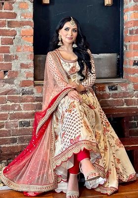 Chiku Sequin Embroidered Digital Print Faux Georgette Anarkali With Dupatta